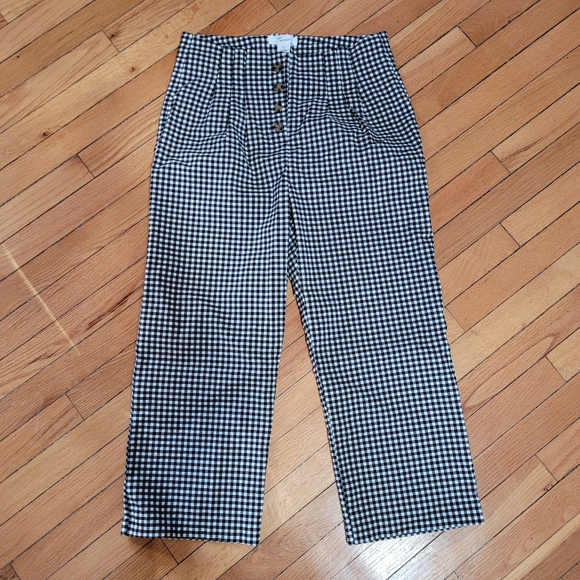 89th & Madison Pants - 89th & Madison wide leg paper bag gingham pants